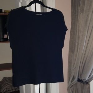 Country road knitted look top navy black
